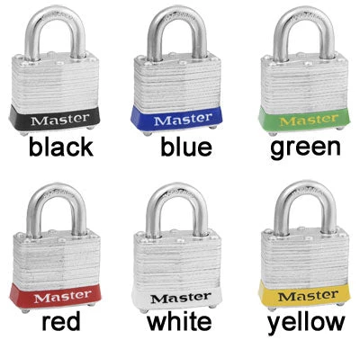 Laminated Steel Padlocks Master Lock 3LH With Colored Bumper 2 Laminated Steel Padlocks Master Lock 3LH With Colored Bumper